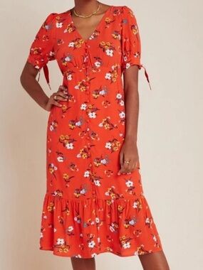 linen blend floral midi dress dress forum Danielle Floral Midi Dress